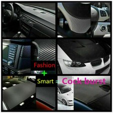3/4/5D Ultra Shiny Gloss Glossy Black Carbon Fiber Vinyl Wrap Sticker Decal
