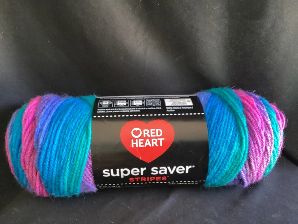 Red Heart Super Saver Yarn Polo Stripe 5 Oz Skein E300 100 Acrylic Worsted