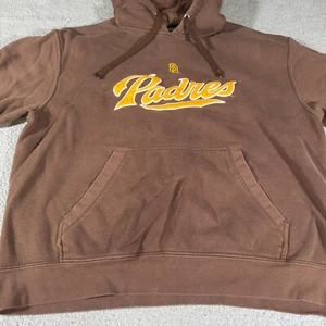 San Diego Padres Long Sleeve Hoodie Sweatshirt Brown Men's Extra Large Pocket - Picture 1 of 9