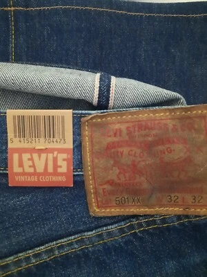 LVC Levis Vintage Clothing 501XX 1947 Dark 32 28 Selvedge Denim Jeans Button New - Image 1 of 4