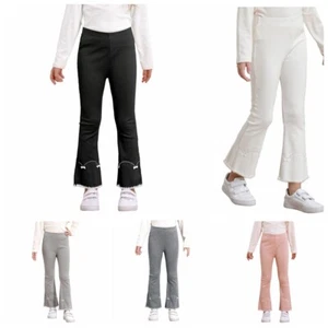Girls Pants School Jeans Daily Streetwear Home Outdoor Holiday Hang Out Elastic - Picture 1 of 10