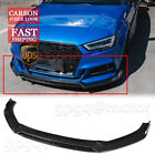 For Audi A3 & S3 2017-2020 Carbon Fiber V Style 4x Front Bumper Lip Splitter Kit