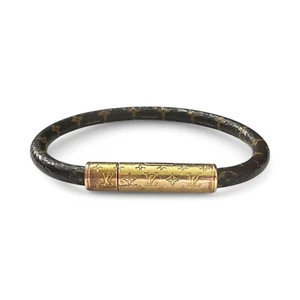 Authentic Louis Vuitton Confidential Bracelet LV Monogram Brown Canvas - Picture 1 of 14