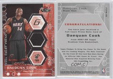 2007-08 Topps Stadium Club Full Court Press Relics /499 Daequan Cook Rookie RC