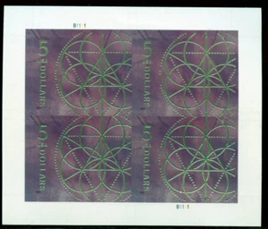 UNITED STATES $5.00 GEOMETRIC SHAPE SHEET(4) MINT NH - Picture 1 of 1