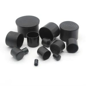 6-100mm Black Round Rubber Chair Table Feet Furniture Pipe Tubing End Cover Caps - Picture 1 of 10