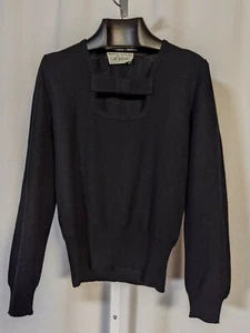 Sonia Rykiel Chez Henri Bendel Vintage 60s Mod Bowtie Deconstructed Sweater 38 - Picture 1 of 4