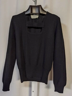 Sonia Rykiel Chez Henri Bendel Vintage 60s Mod Bowtie Deconstructed Sweater 38 - Image 1 of 4