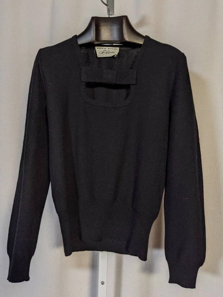 Sonia Rykiel Chez Henri Bendel Vintage 60s Mod Bowtie Deconstructed Sweater 38 - Image 1 of 4
