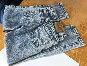 Vtg USA 80s-90s LEVIS Acid Wash Straight Orange Tab Jeans BOYS 9 Slim (20x23) - Picture 1 of 19