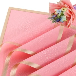 20PCS Rose Pink Waterproof Wrapping Paper with Ribbon for Bouquets or Gifts - Picture 1 of 7