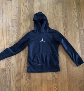 Nike Air Jordan Hoodie Sweatshirt Youth Size S 8-10 Long Sleeve Logo Black - Picture 1 of 5