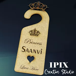 Princess Door Hanger | PERSONALISED | 200mm x 70mm | Daughter | Sister | Love | - Picture 1 of 2