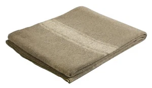 Khaki Italian Army Type European Surplus Style Wool Blanket - Picture 1 of 5