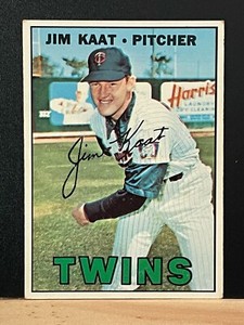 1967 Topps Baseball Card #300 Jim Kaat Minnesota Twins Hall of Famer HOF EX
