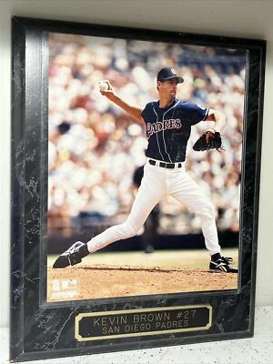 Kevin Brown #27 San Diego Padres 10 1/2x13 placa de mármol negro, foto 8x10 B4 Foto 1 de 2