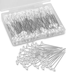 100Pcs 2.1 Inches Bouquet and Corsage Pins, Diamond Pins for Flowers with Rhines - Picture 1 of 6