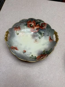 Hand Painted Floral Vintage Antique Cake Plate gilded edges, E Westmiller - Picture 1 of 8