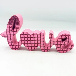 Letrero de cuidador Pink Sparkle Love Script de 7" - Imagen 1 de 7