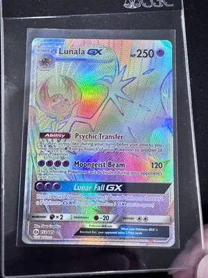 Pokémon TCG Lunala GX Rainbow Secret Rare Card Sun & Moon 153/149 - Image 1 of 2