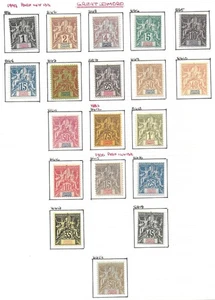 GRANDE COMORE COLONIE FRANCESI 1897-1907 MH 2 set completi Yvert #1-19 CV €650 - Foto 1 di 1