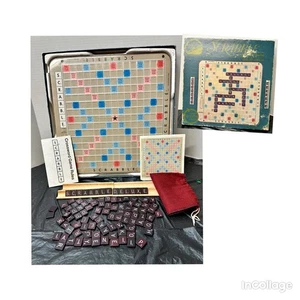 Vintage 1982 Scrabble Deluxe Turntable Selchow & Righter 100% Complete - Picture 1 of 23