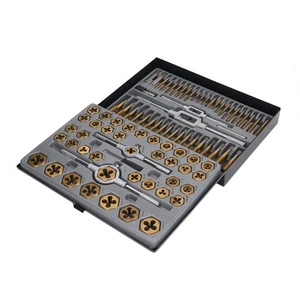86PCS Tap Die Set Titanium Plated Carbide Essential Threading Rethreading New - Picture 1 of 24