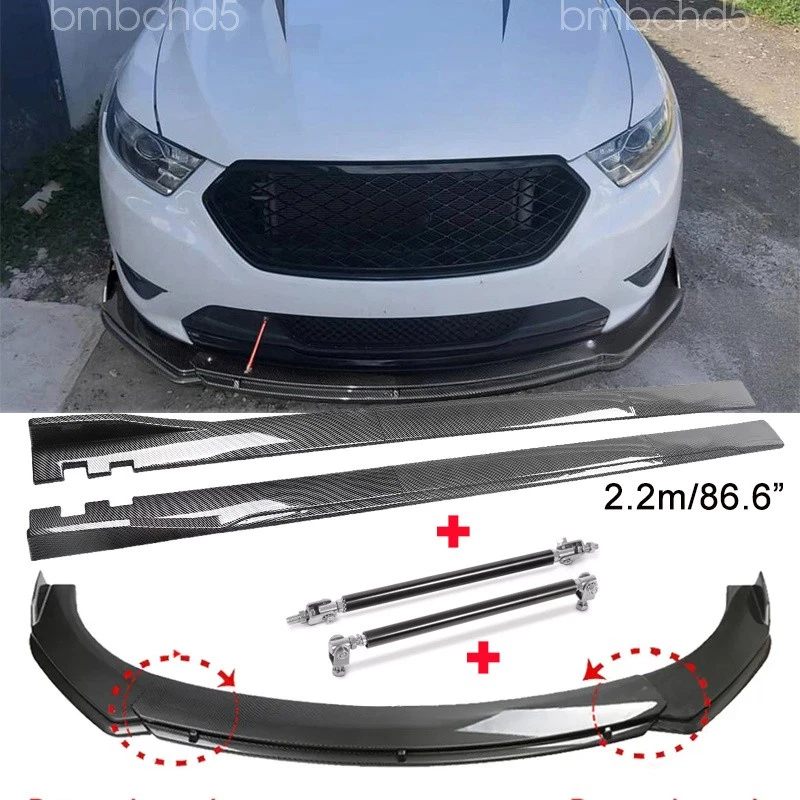 For Ford Taurus SHO X Front Bumper Lip Strut Rods Side Skirts Carbon Fiber Style Foto 1 de 4