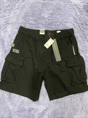 Smoke Rise Men's Multi Pocket Cargo Shorts Drawstring Black Large  NWT's. - Image 1 of 4