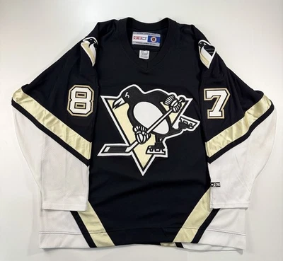 Camiseta deportiva de hockey vintage de Sidney Crosby Pittsburgh Penguins CCM NHL Foto 1 de 4