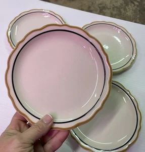 Set 4 VTG Syracuse China Restaurant Ware Scalloped 6” Plates Dessert Salad Bread - Picture 1 of 6