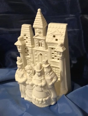 ESTATUETAS DE PORTA-VELAS DE PORCELANA PARTYLITE VICTORIAN CHRISTMAS CANTORES - Imagem 1 de 4