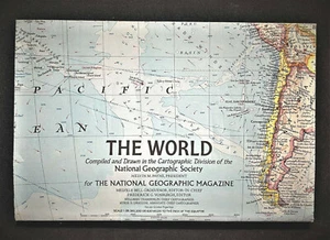 NATIONAL GEOGRAPHIC MAGAZINE Original Map/ Insert THE WORLD 1970 - Picture 1 of 11