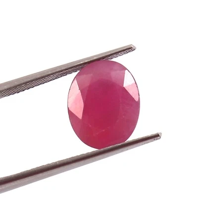 AAA Natural Unheated-Untreated Mozambique Ruby Oval Loose Gemstone Cut 5.10 Ct - Image 1 of 4