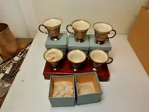 Vintage Sterling Silver Demitasse Cup Holders with Belleek cup - Picture 1 of 8