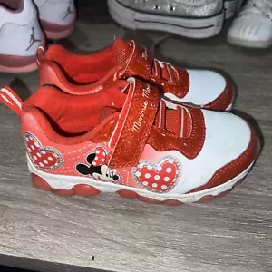 Minnie Mouse kids 12 sneaker/athletic shoe Red/white Heart- Disney Junior - Picture 1 of 5