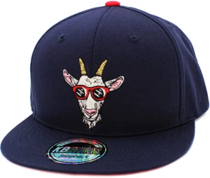 Goat Snapback Multi Color Underbrim Cotton Flat Visor Adjustable Unisex - Picture 1 of 29