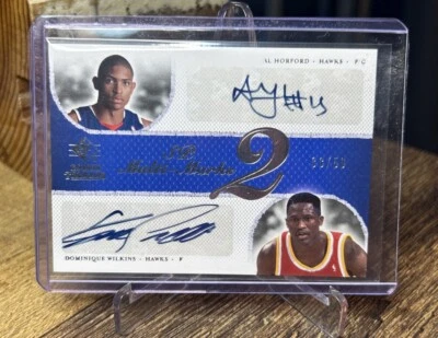 2007 SP Rookie Threads Dual Auto Dominique Wilkins Al Horford /50 Hawks Celtics - Image 1 of 3