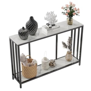 Heavy Duty Long Slate Console Table Table Storage Shelf Stand Bar Tables Corner - Picture 1 of 12