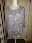 A POSTCARD FROM BRIGHTON LACE EFFECT TOP. GREY/IVORY SIZE 1 (UK 8-12) EXC.COND.