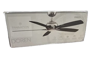 FANIMATION Doren 52 in. Integrated LED Black Fan+Opal Frosted Glass Light+Remote - Picture 1 of 1