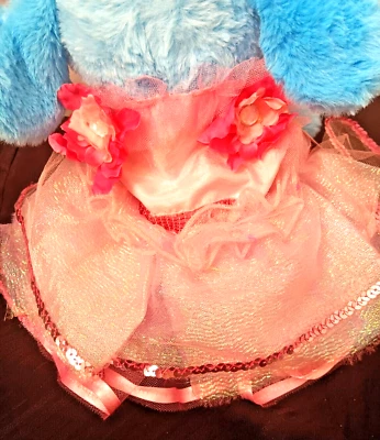 Small Cute Pink Valentine's Dog Dress With Flowers and Sequins. - Image 1 of 2