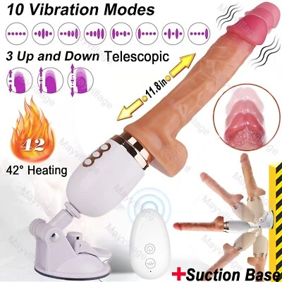 Consolador vibrador automático manos libres con calefacción máquina juguetes sexuales para mujeres Foto 1 de 4