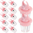12pcs Diamond Ring Lip Gloss Tubes Pink Refillable Lip Balm Vials