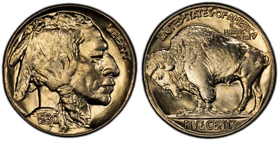 1930 DBL DIE REV 5c PCGS MS 65 FS-801 ~ POPULAR "5 LEG" BUFFALO NICKEL VARIETY - Image 1 of 4