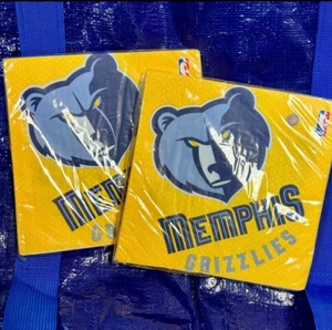 Memphis Grizzlies NBA Basketball Party Luncheon Napkins 16 count 2-ply - Picture 1 of 3