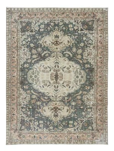 6.3x8.5 Ft One of a Kind Handmade Vintage Area Rug, Traditional Turkish Carpet - Picture 1 of 5