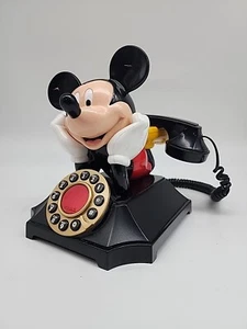 Mickey Mouse Desk Phone Push Button Rotary Style Segan Telemania Vintage - Picture 1 of 11
