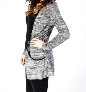 LADIES NEW LONG SLEEVE BOYFRIEND CARDIGAN WITH POCKETS GREY CONTRAST SIZE 8-24 - Picture 1 of 1