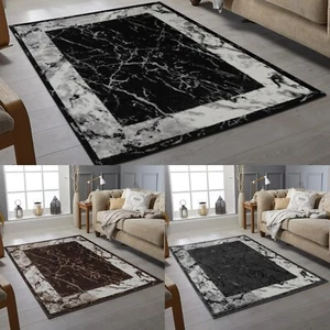 ALFOMBRA DISEÑO MODERNO NEGRO GRIS SUAVE GRAN SALÓN PISO DORMITORIO ALFOMBRA ALFOMBRAS - Imagen 1 de 16